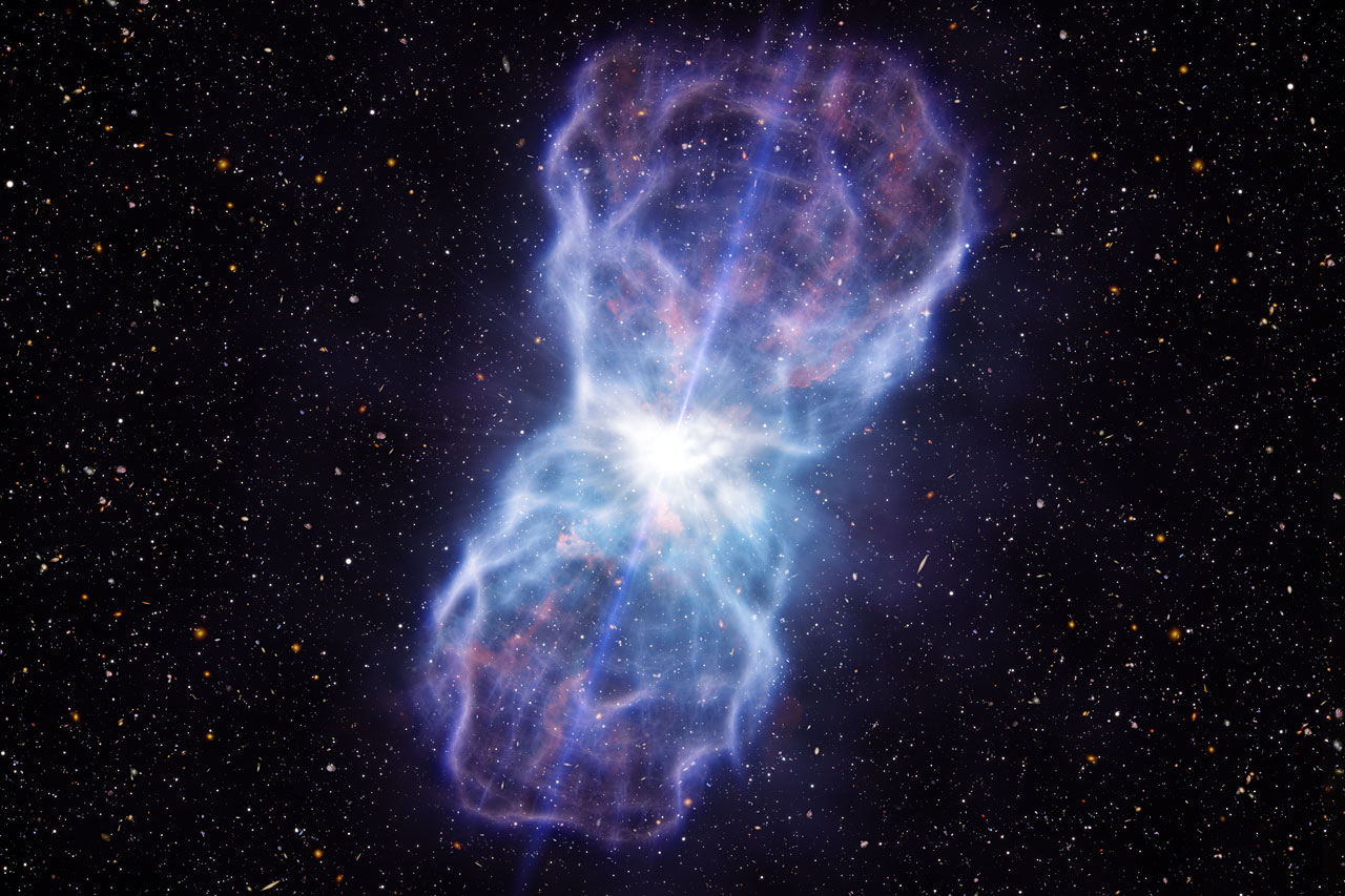 Artist's Concept of Material Ejected from Quasar SDSS J1106+1939.jpg